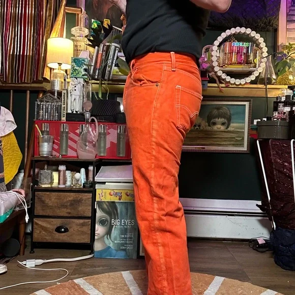 Vibrant Orange Jeans Levi 501 29x30 red tab - Picture 4 of 11